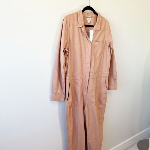 J.Crew Foundry Chino Utility Coveralls Jumpsuit Peach Women’s Size 14 NWT’s $168 - Picture 5 of 14